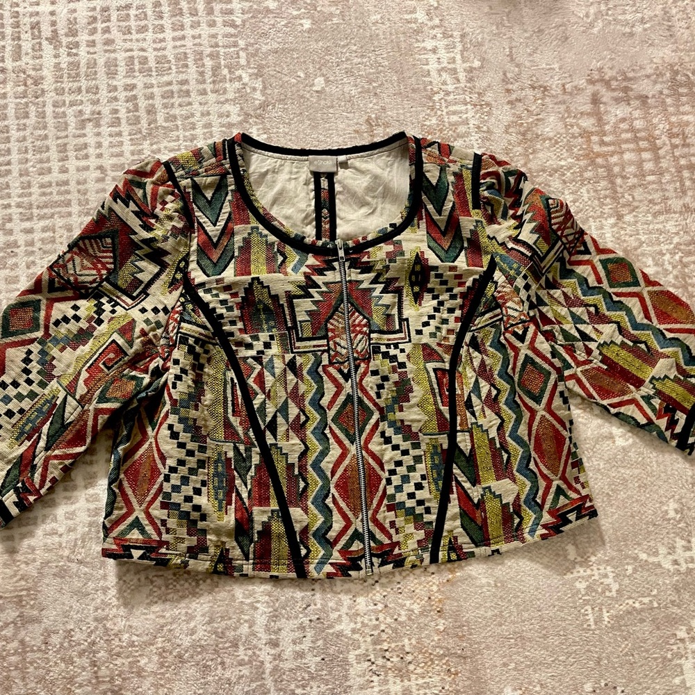 EShakti Full Zip Patterned Top